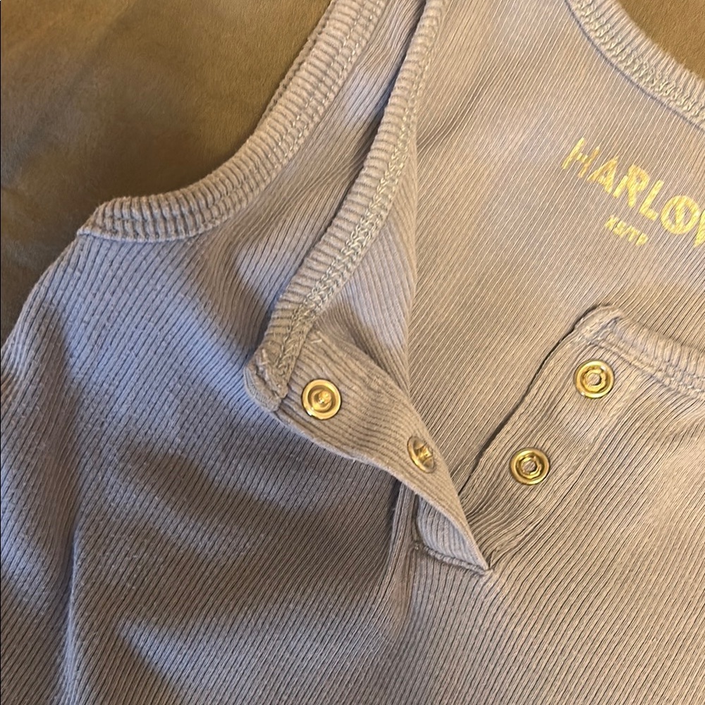 Harlow Blue Ribbed Tank Top - Picture 4 of 5